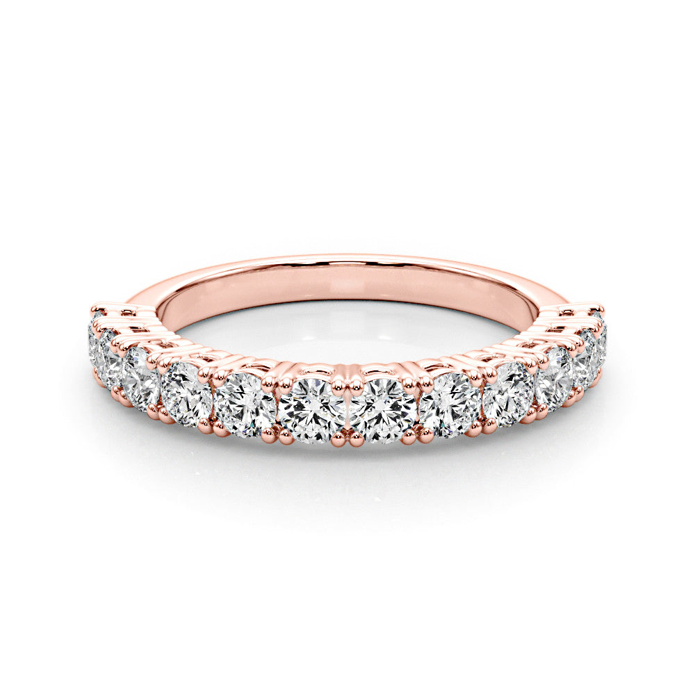 1.00 ctw. Round Diamond Anniversary Ring Half Way Style-VIRABYANI